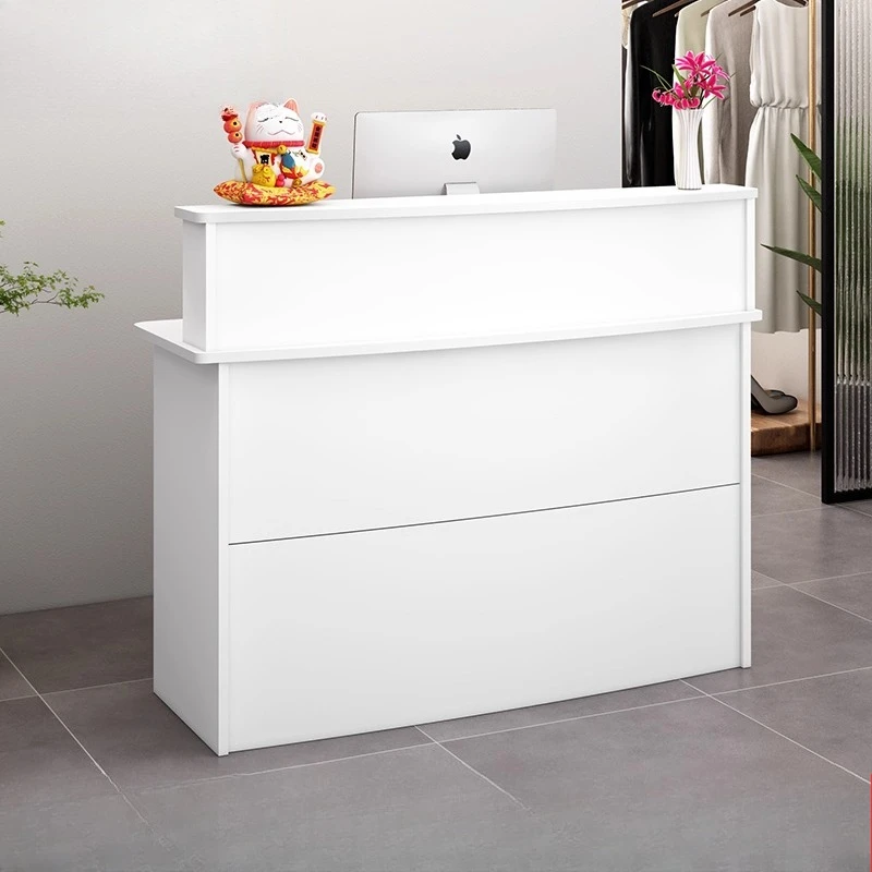 Office Furniture Services - โต๊ะต้อนรับทันสมัย ดีไซน์หรูหราสำหรับการชำระเงิน โต๊ะต้อนรับสีขาวสุดหรูสำหรับสำนักงานบริการเชิงพาณิชย์